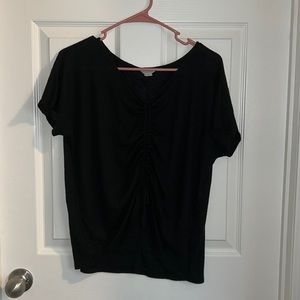 Ruched black t shirt